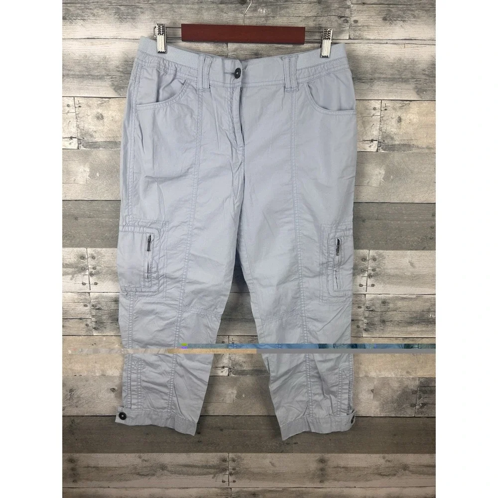 Chicos Blue Women's Cropped Cargo Pants Size 0